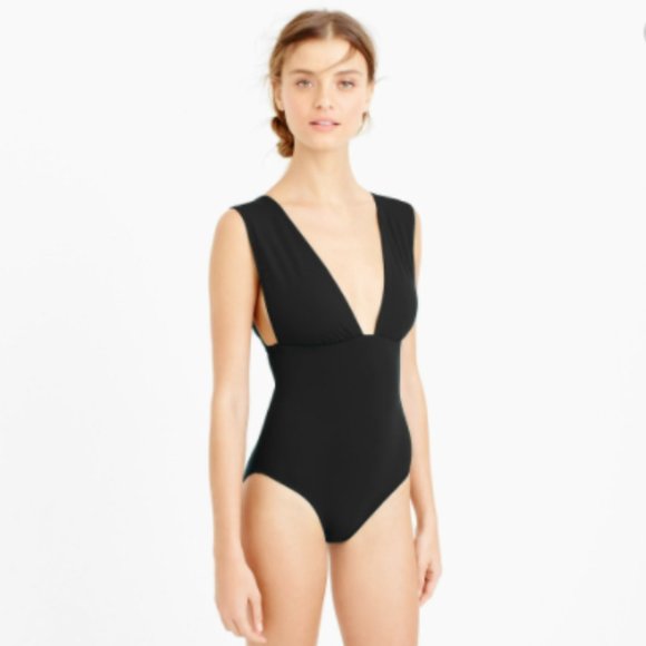 J. Crew Other - J. Crew Plunge V-Neck One-Piece Swimsuit Tan